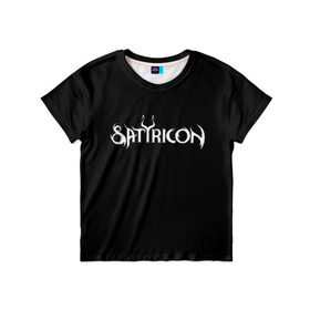 Детская футболка 3D с принтом Satyricon в Кировске, 100% гипоаллергенный полиэфир | прямой крой, круглый вырез горловины, длина до линии бедер, чуть спущенное плечо, ткань немного тянется | black metal | metal | rock | satyricon | метал | рок
