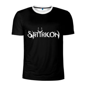 Мужская футболка 3D спортивная с принтом Satyricon в Кировске, 100% полиэстер с улучшенными характеристиками | приталенный силуэт, круглая горловина, широкие плечи, сужается к линии бедра | black metal | metal | rock | satyricon | метал | рок
