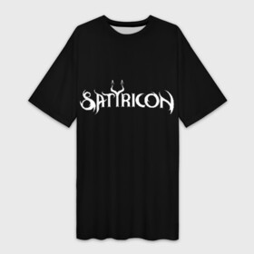 Платье-футболка 3D с принтом Satyricon в Кировске,  |  | Тематика изображения на принте: black metal | metal | rock | satyricon | метал | рок
