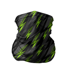 Бандана-труба 3D с принтом Зеленые молнии в Кировске, 100% полиэстер, ткань с особыми свойствами — Activecool | плотность 150‒180 г/м2; хорошо тянется, но сохраняет форму | 