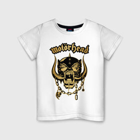Детская футболка хлопок с принтом MOTORHEAD в Кировске, 100% хлопок | круглый вырез горловины, полуприлегающий силуэт, длина до линии бедер | Тематика изображения на принте: england | motorhead | моторхед