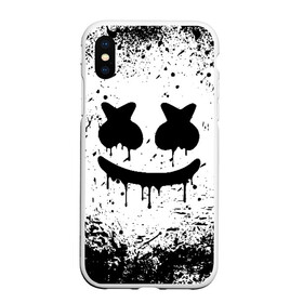 Чехол для iPhone XS Max матовый с принтом MARSHMELLO MELT в Кировске, Силикон | Область печати: задняя сторона чехла, без боковых панелей | america | dj | marshmello | usa | америка | брызги | краски | маршмелло