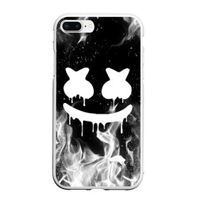 Чехол для iPhone 7Plus/8 Plus матовый с принтом MARSHMELLO MELT в Кировске, Силикон | Область печати: задняя сторона чехла, без боковых панелей | america | dj | fire | flame | marshmello | usa | америка | маршмелло | огонь | пламя