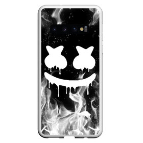 Чехол для Samsung Galaxy S10 с принтом MARSHMELLO MELT в Кировске, Силикон | Область печати: задняя сторона чехла, без боковых панелей | Тематика изображения на принте: america | dj | fire | flame | marshmello | usa | америка | маршмелло | огонь | пламя