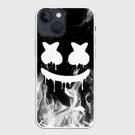 Чехол для iPhone 13 mini с принтом MARSHMELLO MELT в Кировске,  |  | Тематика изображения на принте: america | dj | fire | flame | marshmello | usa | америка | маршмелло | огонь | пламя