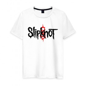 Мужская футболка хлопок с принтом SLIPKNOT в Кировске, 100% хлопок | прямой крой, круглый вырез горловины, длина до линии бедер, слегка спущенное плечо. | slipknot | слипкнот
