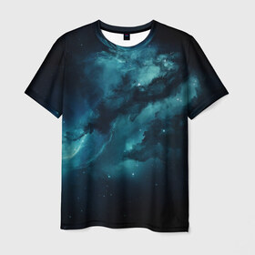Мужская футболка 3D с принтом Космос в Кировске, 100% полиэфир | прямой крой, круглый вырез горловины, длина до линии бедер | Тематика изображения на принте: galaxy | lightning | space | stars | астрономия | галактика | звезды | космос | планеты | созвездие