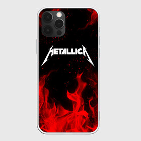 Чехол для iPhone 12 Pro с принтом METALLICA (НА СПИНЕ) в Кировске, силикон | область печати: задняя сторона чехла, без боковых панелей | fire | flame | metallica | металлика | огонь | пламя