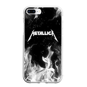 Чехол для iPhone 7Plus/8 Plus матовый с принтом METALLICA (НА СПИНЕ) в Кировске, Силикон | Область печати: задняя сторона чехла, без боковых панелей | fire | flame | metallica | металлика | огонь | пламя