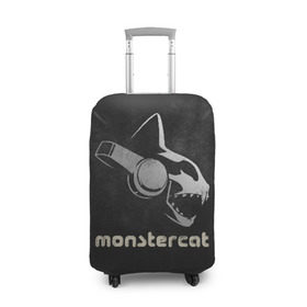 Чехол для чемодана 3D с принтом Monstercat в Кировске, 86% полиэфир, 14% спандекс | двустороннее нанесение принта, прорези для ручек и колес | monstercat | клуб | клубная музыка | кот | котенок | кошка | лейбл | монстар | монстар кет | монстер | музыка | танцевальная музыка | электронная | электронная музыка