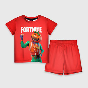Детский костюм с шортами 3D с принтом Fortnite (Tomato) в Кировске,  |  | fortnite | game | like | mem | skin | skins | tomato | помидор | скин | томат | форнайн | форнайт | фортнайн | фортнайт