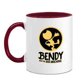 Кружка двухцветная с принтом Bendy And The Ink Machine (52) в Кировске, керамика | объем — 330 мл, диаметр — 80 мм. Цветная ручка и кайма сверху, в некоторых цветах — вся внутренняя часть | bendy | bendy and the ink machine | devil | game | horror | ink | mask | бенди | бенди и чернильная машина | краска | чернила