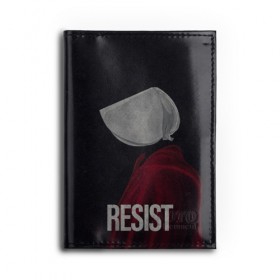 Обложка для автодокументов с принтом Resist в Кировске, натуральная кожа |  размер 19,9*13 см; внутри 4 больших “конверта” для документов и один маленький отдел — туда идеально встанут права | the handmaid’s tale | джозефова №2 | джун | джун осборн | маргарет | маргарет этвуд | рассказ служанки | служанка | фредова | элизабет мосс | этвуд