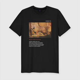 Мужская футболка премиум с принтом Corsac fox в Кировске, 92% хлопок, 8% лайкра | приталенный силуэт, круглый вырез ворота, длина до линии бедра, короткий рукав | animals | red book | red list | животные | животные из красной книги | красная книга | редкие животные