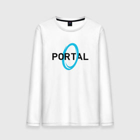 Мужской лонгслив хлопок с принтом PORTAL в Кировске, 100% хлопок |  | glados | half life. | portal | пиктограммы | портал | телепорт