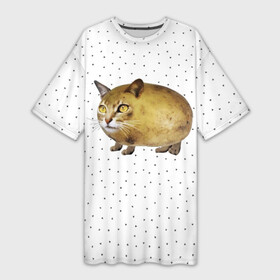 Платье-футболка 3D с принтом ЧИЛИПИДРИК в Кировске,  |  | Тематика изображения на принте: internet | meme | memes | pikabu | интернет | картофель | картошка | киса | киска | кот | котенок | котик | коты | котята | кошки | мем | мемас | мемасы | мемы | пикабу | прикол | приколы | чикибряк | шутка | юмор