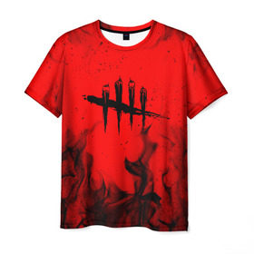 Мужская футболка 3D с принтом DEAD BY DAYLIGHT в Кировске, 100% полиэфир | прямой крой, круглый вырез горловины, длина до линии бедер | dbd | dead by daylight | survival horror | дбд | мертвы к рассвету