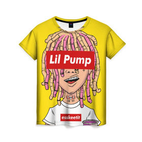 Женская футболка 3D с принтом Lil Pump в Кировске, 100% полиэфир ( синтетическое хлопкоподобное полотно) | прямой крой, круглый вырез горловины, длина до линии бедер | esskeetit | gazzy garcia | gucci gang | lil pump | lilpump | газзи гарсия | лил памп | рэп | рэпер | эшкере