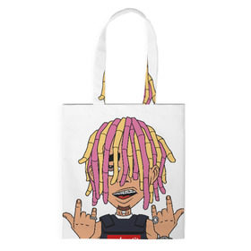 Сумка 3D повседневная с принтом Lil Pump в Кировске, 100% полиэстер | Плотность: 200 г/м2; Размер: 34×35 см; Высота лямок: 30 см | esskeetit | gazzy garcia | gucci gang | lil pump | lilpump | газзи гарсия | лил памп | рэп | рэпер | эшкере