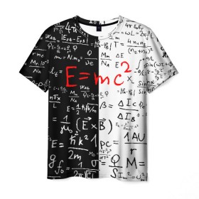 Мужская футболка 3D с принтом E=mc2 в Кировске, 100% полиэфир | прямой крой, круглый вырез горловины, длина до линии бедер | emc 2 | emc2 | знаменитые формулы | физика | формулы | эйнштейн