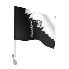 Флаг для автомобиля с принтом ЧЁРНЫЙ КЛЕВЕР | BLACK CLOVER в Кировске, 100% полиэстер | Размер: 30*21 см | asta | black bull | black clover | bull | clover | аста | бык | клевер | чёрный бык | чёрный клевер