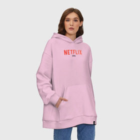 Худи SuperOversize хлопок с принтом NETFLIX fan в Кировске, 70% хлопок, 30% полиэстер, мягкий начес внутри | карман-кенгуру, эластичная резинка на манжетах и по нижней кромке, двухслойный капюшон
 | netflix | system | дизайн | кепка | кепки | кепку | кино | крутая | круто | крутой | лого | логотип | нетфликс | оригинальный | просто | свитер | систем | система | фирма | футболка