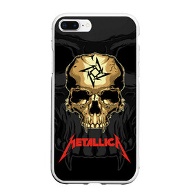 Чехол для iPhone 7Plus/8 Plus матовый с принтом Metallica в Кировске, Силикон | Область печати: задняя сторона чехла, без боковых панелей | american | james hetfield | kirk hammett | l | metal band | metallic | metallica | music | robot | rock | scales | sitting | skeleton | skull | throne | американская | джеймс хетфилд | кирк хэмметт | ларс ульрих | логотип | метал группа | металл