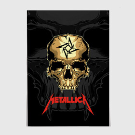 Постер с принтом Metallica  в Кировске, 100% бумага
 | бумага, плотность 150 мг. Матовая, но за счет высокого коэффициента гладкости имеет небольшой блеск и дает на свету блики, но в отличии от глянцевой бумаги не покрыта лаком | american | james hetfield | kirk hammett | l | metal band | metallic | metallica | music | robot | rock | scales | sitting | skeleton | skull | throne | американская | джеймс хетфилд | кирк хэмметт | ларс ульрих | логотип | метал группа | металл