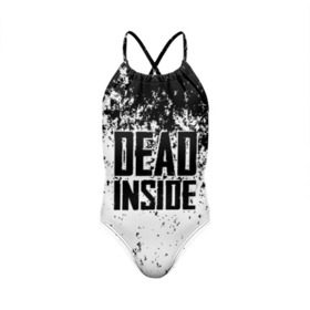 Детский купальник 3D с принтом Dead Inside в Кировске, Полиэстер 85%, Спандекс 15% | Слитный крой, подклад по переду изделия, узкие бретели | Тематика изображения на принте: dead | dota | inside | аниме | внутри | гуль | дэд | инсайд | мертвец | мертвый | токийский