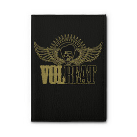 Обложка для автодокументов с принтом Volbeat  в Кировске, натуральная кожа |  размер 19,9*13 см; внутри 4 больших “конверта” для документов и один маленький отдел — туда идеально встанут права | groove metal | hardcore | psychobilly | volbeat | волбит
