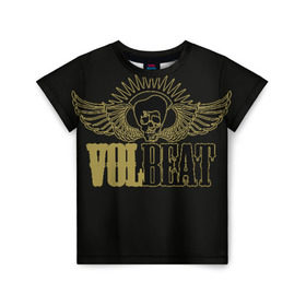 Детская футболка 3D с принтом Volbeat в Кировске, 100% гипоаллергенный полиэфир | прямой крой, круглый вырез горловины, длина до линии бедер, чуть спущенное плечо, ткань немного тянется | groove metal | hardcore | psychobilly | volbeat | волбит