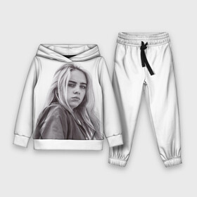 Детский костюм 3D (с толстовкой) с принтом BILLIE EILISH в Кировске,  |  | ayelish | bad guy | bellyache | bilie eilish | bilie elish | billie | billie eilish | eilish | electronic | elish | music | били айлиш | билли айлиш | эйлиш | элиш