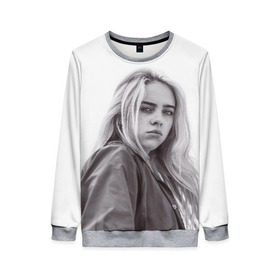 Женский свитшот 3D с принтом BILLIE EILISH в Кировске, 100% полиэстер с мягким внутренним слоем | круглый вырез горловины, мягкая резинка на манжетах и поясе, свободная посадка по фигуре | ayelish | bad guy | bellyache | bilie eilish | bilie elish | billie | billie eilish | eilish | electronic | elish | music | били айлиш | билли айлиш | эйлиш | элиш