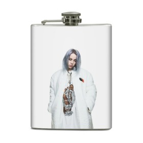 Фляга с принтом BILLIE EILISH в Кировске, металлический корпус | емкость 0,22 л, размер 125 х 94 мм. Виниловая наклейка запечатывается полностью | ayelish | bad guy | bellyache | bilie eilish | bilie elish | billie | billie eilish | eilish | electronic | elish | music | били айлиш | билли айлиш | эйлиш | элиш