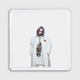 Магнит 55*55 с принтом BILLIE EILISH в Кировске, Пластик | Размер: 65*65 мм; Размер печати: 55*55 мм | ayelish | bad guy | bellyache | bilie eilish | bilie elish | billie | billie eilish | eilish | electronic | elish | music | били айлиш | билли айлиш | эйлиш | элиш