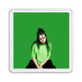 Магнит 55*55 с принтом BILLIE EILISH в Кировске, Пластик | Размер: 65*65 мм; Размер печати: 55*55 мм | ayelish | bad guy | bellyache | bilie eilish | bilie elish | billie | billie eilish | eilish | electronic | elish | music | били айлиш | билли айлиш | эйлиш | элиш