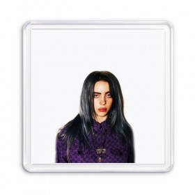 Магнит 55*55 с принтом BILLIE EILISH в Кировске, Пластик | Размер: 65*65 мм; Размер печати: 55*55 мм | ayelish | bad guy | bellyache | bilie eilish | bilie elish | billie | billie eilish | eilish | electronic | elish | music | били айлиш | билли айлиш | эйлиш | элиш