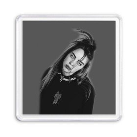 Магнит 55*55 с принтом BILLIE EILISH в Кировске, Пластик | Размер: 65*65 мм; Размер печати: 55*55 мм | ayelish | bad guy | bellyache | bilie eilish | bilie elish | billie | billie eilish | eilish | electronic | elish | music | били айлиш | билли айлиш | эйлиш | элиш