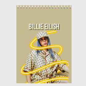 Скетчбук с принтом BILLIE EILISH в Кировске, 100% бумага
 | 48 листов, плотность листов — 100 г/м2, плотность картонной обложки — 250 г/м2. Листы скреплены сверху удобной пружинной спиралью | ayelish | bad guy | bellyache | bilie eilish | bilie elish | billie | billie eilish | eilish | electronic | elish | music | били айлиш | билли айлиш | эйлиш | элиш