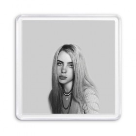 Магнит 55*55 с принтом BILLIE EILISH в Кировске, Пластик | Размер: 65*65 мм; Размер печати: 55*55 мм | ayelish | bad guy | bellyache | bilie eilish | bilie elish | billie | billie eilish | eilish | electronic | elish | music | били айлиш | билли айлиш | эйлиш | элиш