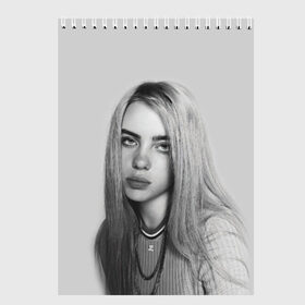 Скетчбук с принтом BILLIE EILISH в Кировске, 100% бумага
 | 48 листов, плотность листов — 100 г/м2, плотность картонной обложки — 250 г/м2. Листы скреплены сверху удобной пружинной спиралью | ayelish | bad guy | bellyache | bilie eilish | bilie elish | billie | billie eilish | eilish | electronic | elish | music | били айлиш | билли айлиш | эйлиш | элиш