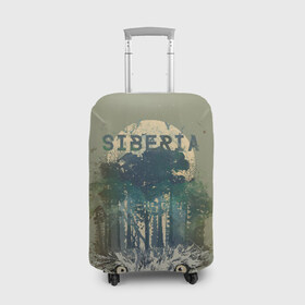 Чехол для чемодана 3D с принтом Siberia в Кировске, 86% полиэфир, 14% спандекс | двустороннее нанесение принта, прорези для ручек и колес | forest | siberia | siberian | wolf | волк | лес | природа | сибирь | тайга | хищник