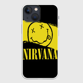 Чехол для iPhone 13 mini с принтом Nirvana в Кировске,  |  | bleach | blew | cobain | dave | geffen | hormoaning | in utero | incesticide | krist | kurt | nevermind | nirvana | novoselic | rock | vevo | геффен | курт кобейн | нирвана | рок