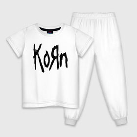 Детская пижама хлопок с принтом KORN в Кировске, 100% хлопок |  брюки и футболка прямого кроя, без карманов, на брюках мягкая резинка на поясе и по низу штанин
 | korn | корн | коян