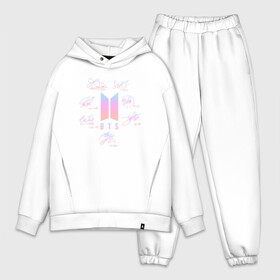 Мужской костюм хлопок OVERSIZE с принтом BTS АВТОГРАФЫ в Кировске,  |  | bangtan boys | bt21 | bts | бтс