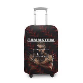 Чехол для чемодана 3D с принтом Rammstein (Росомаха) в Кировске, 86% полиэфир, 14% спандекс | двустороннее нанесение принта, прорези для ручек и колес | rammstein
