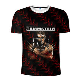 Мужская футболка 3D спортивная с принтом Rammstein (Росомаха) в Кировске, 100% полиэстер с улучшенными характеристиками | приталенный силуэт, круглая горловина, широкие плечи, сужается к линии бедра | Тематика изображения на принте: rammstein