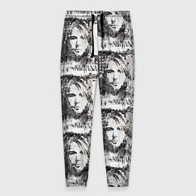 Мужские брюки 3D с принтом Kurt Cobain в Кировске, 100% полиэстер | манжеты по низу, эластичный пояс регулируется шнурком, по бокам два кармана без застежек, внутренняя часть кармана из мелкой сетки | 
