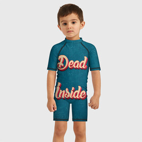 Детский купальный костюм 3D с принтом Dead inside в Кировске, Полиэстер 85%, Спандекс 15% | застежка на молнии на спине | dead inside | дед инсайд