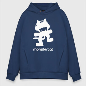 Мужское худи Oversize хлопок с принтом MONSTERCAT в Кировске, френч-терри — 70% хлопок, 30% полиэстер. Мягкий теплый начес внутри —100% хлопок | боковые карманы, эластичные манжеты и нижняя кромка, капюшон на магнитной кнопке | cat | monster | monster cat | monstercat | кот | монстеркет